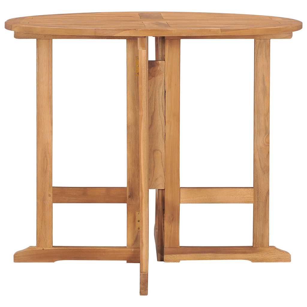 Mesa de jantar para jardim dobrável ø90x75 cm teca maciça