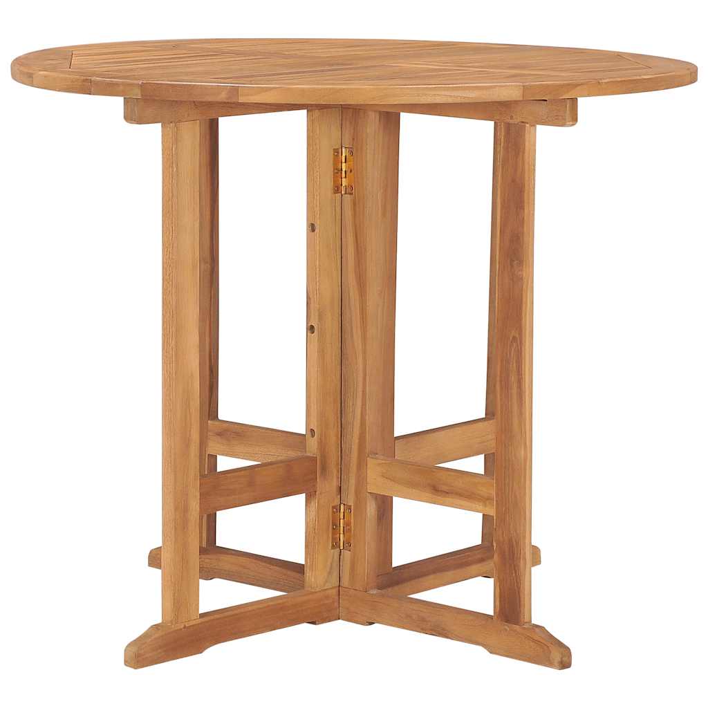 Mesa de jantar para jardim dobrável ø90x75 cm teca maciça