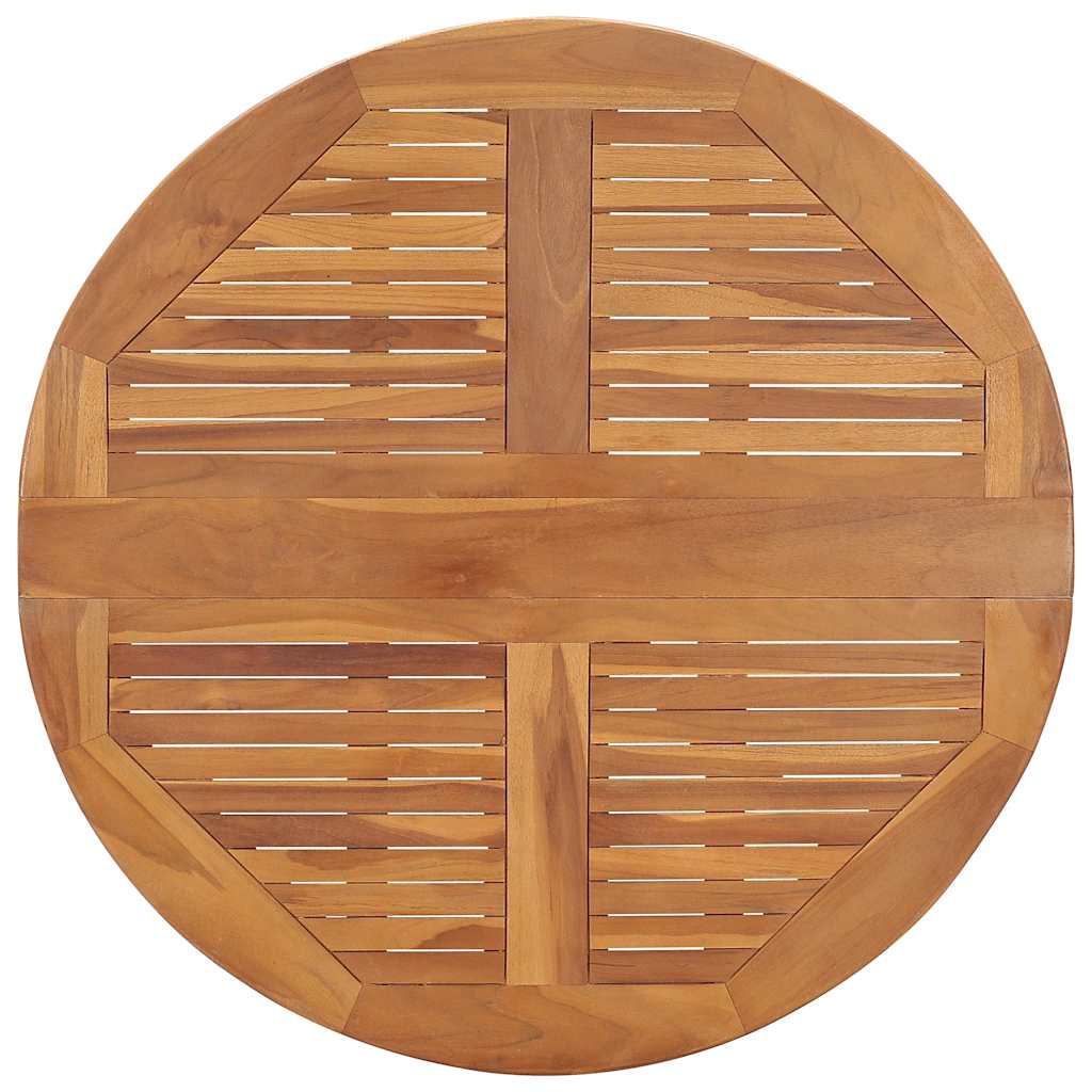 Mesa de jantar para jardim dobrável ø90x75 cm teca maciça
