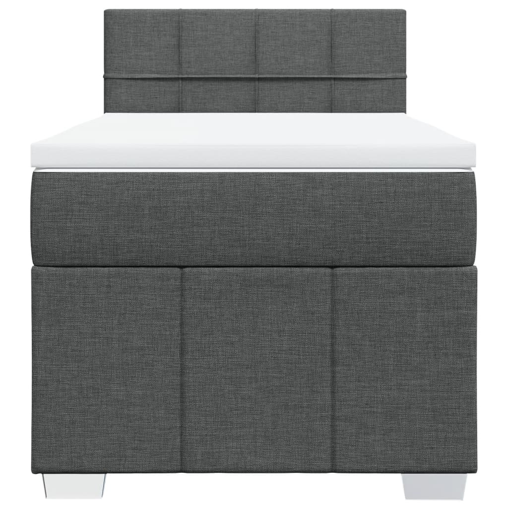 Cama com molas/colchão 80x200 cm tecido cinzento-escuro