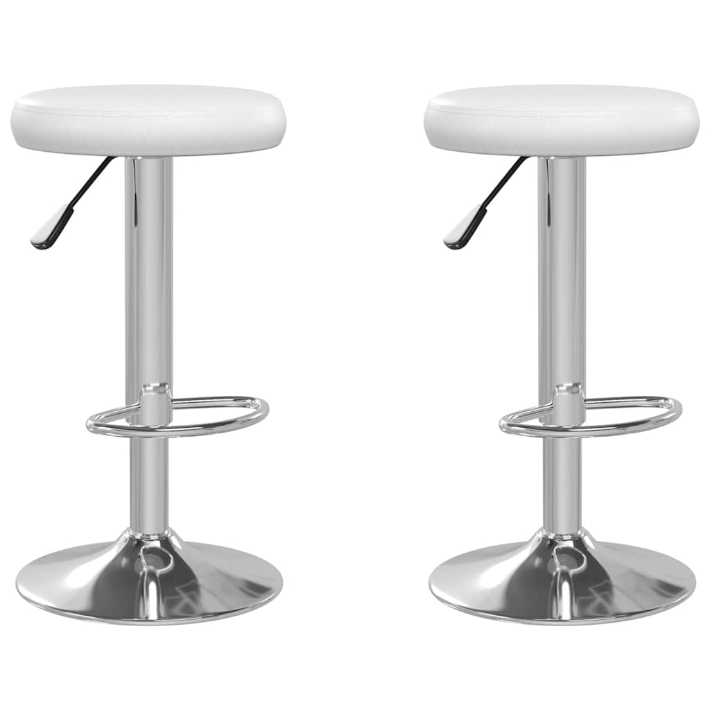 Bancos de bar 2 pcs couro artificial branco