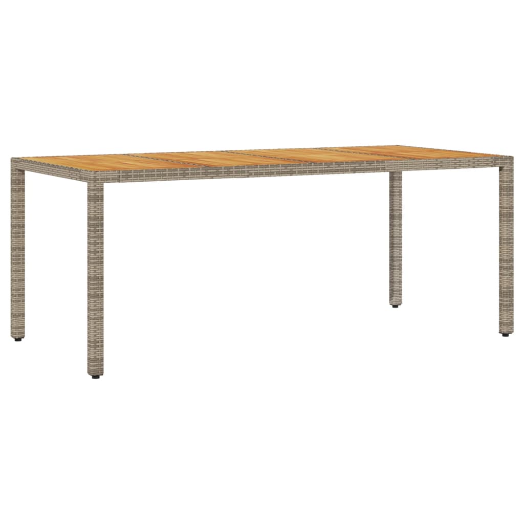 9 Pcs conjunto jantar jardim c/ almofadões vime PE/acácia cinza