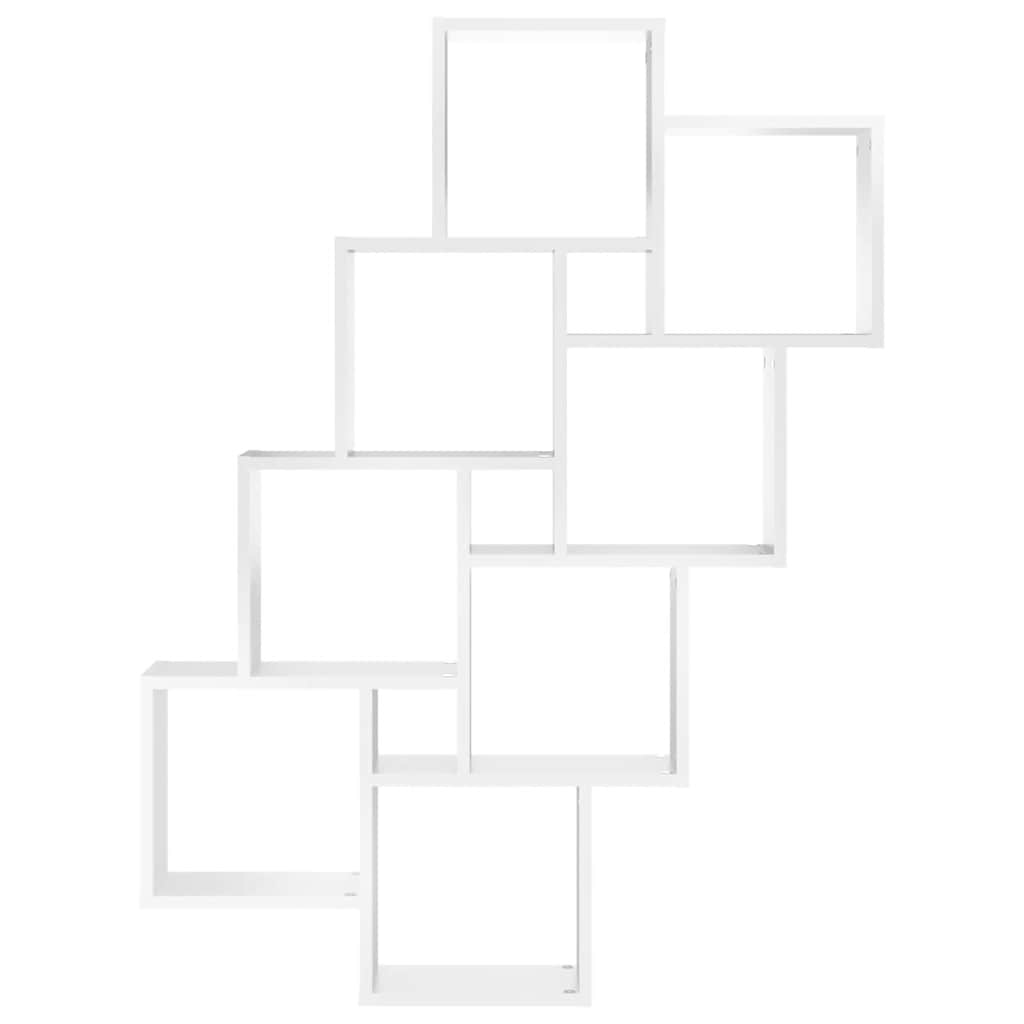 Estante de parede cúbica 90x15x119 cm deriv. madeira branco