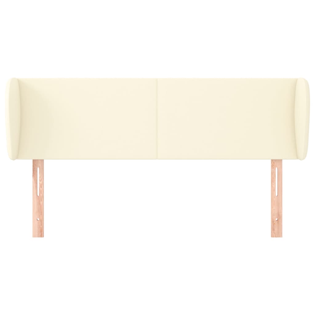 Cabeceira de cama c/ abas couro artificial 147x23x78/88cm creme