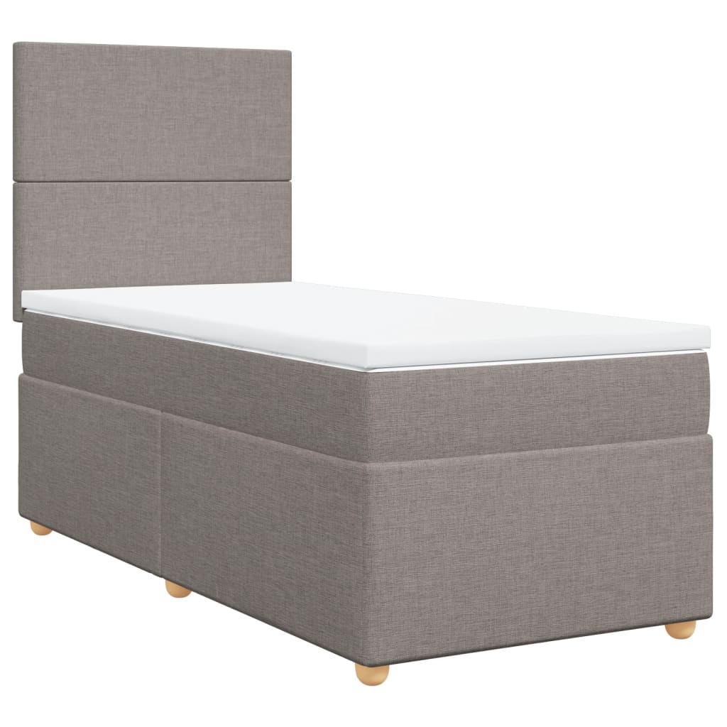 Cama com molas/colchão 90x200 cm tecido castanho-acinzentado