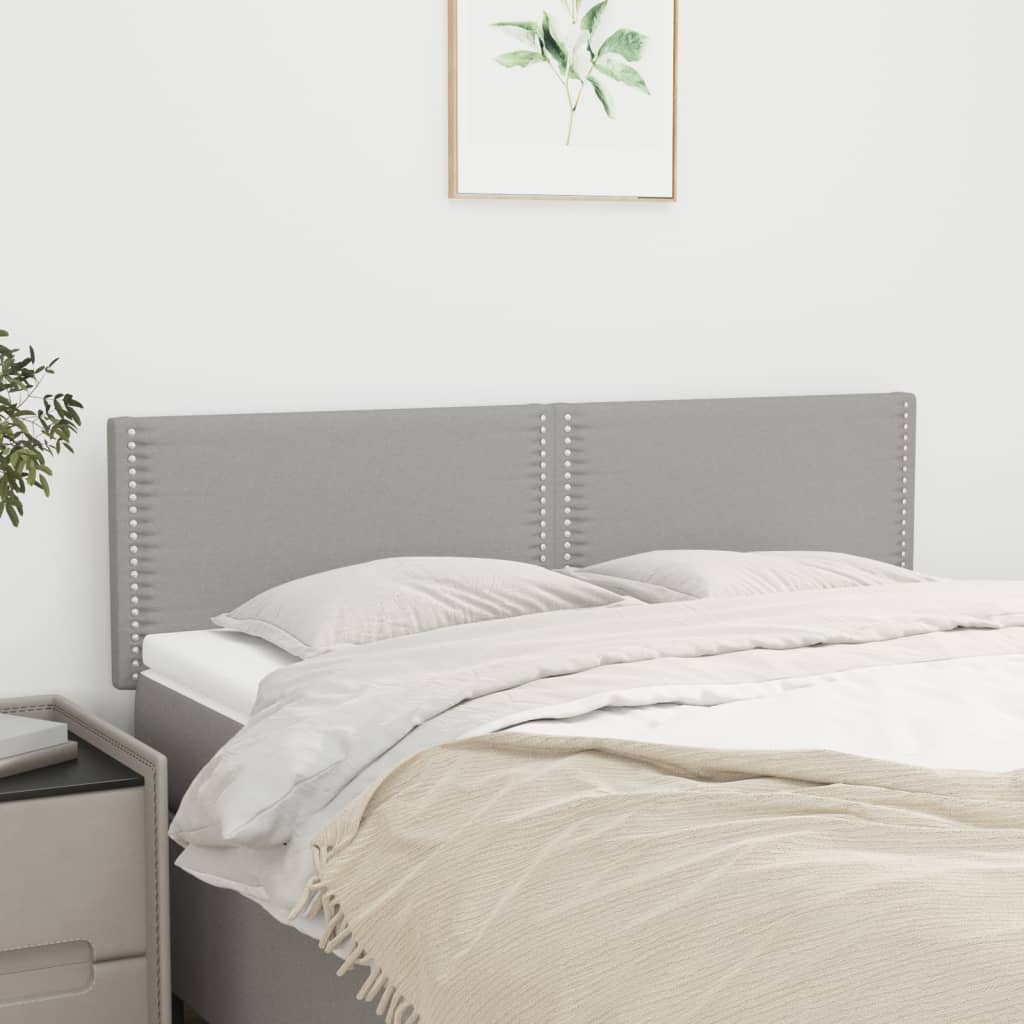 Cabeceiras cinzento-claro 144x5x78/88 cm tecido