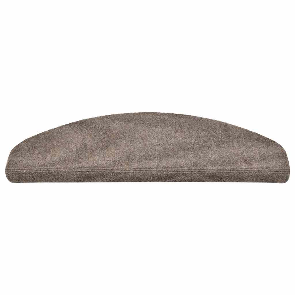 Tapetes de escada autoadesivos 30 peças 65x21x4 cm bege semicircular grande