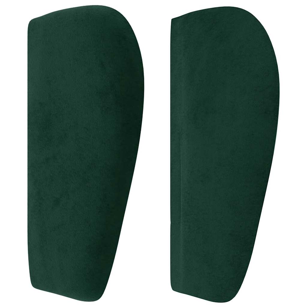 Cabeceira de cama c/ abas veludo 203x23x78/88cm verde-escuro