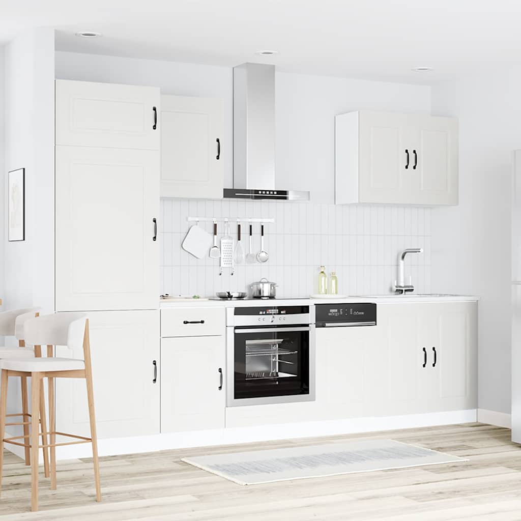 7 Peças armário de cozinha conjunto kalmar branco