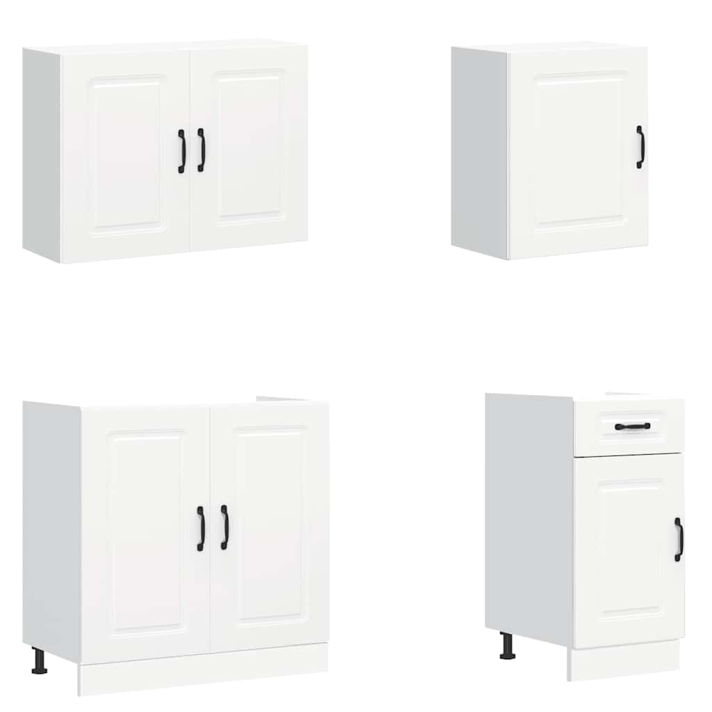 7 Peças armário de cozinha conjunto kalmar branco