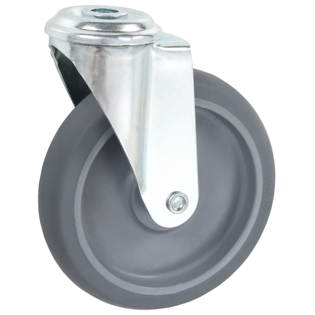 8 Pcs rodas giratórias com orifício para parafuso 125 mm