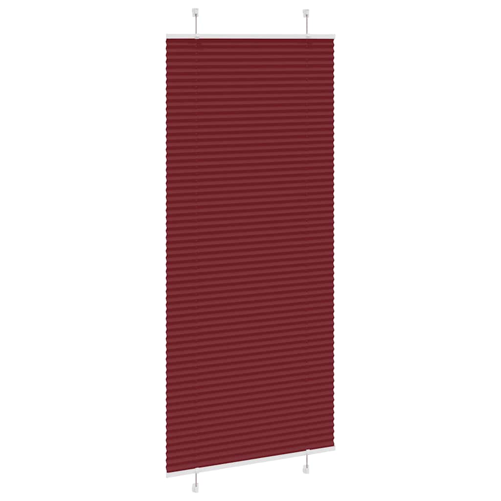 Plissado cego bordéus vermelho 100x200 cm largura tecido