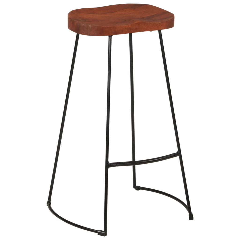 Bancos de bar gavin 2pcs 50x40x78cm madeira de mangueira maciça