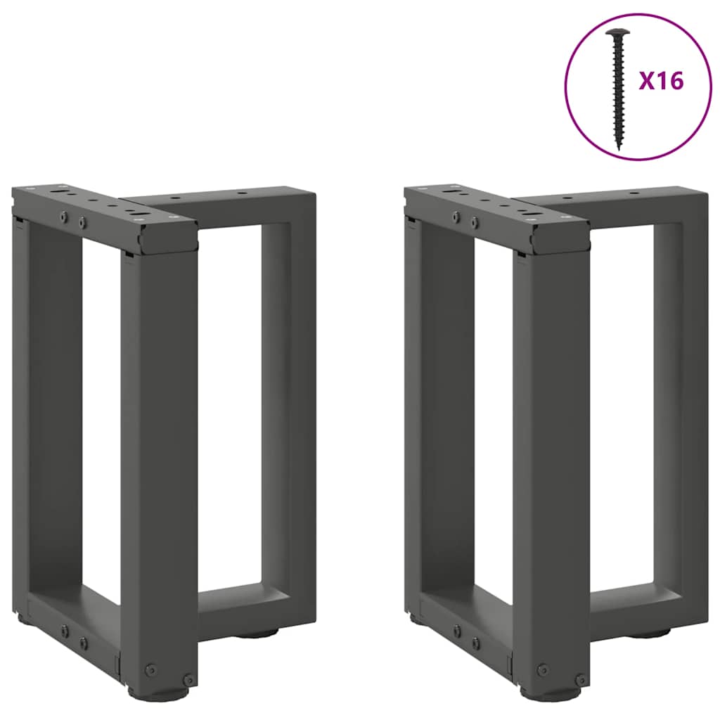 Pés para mesa de centro em forma de t, 2 peças, antracite, 28x25x(42-43) cm, aço