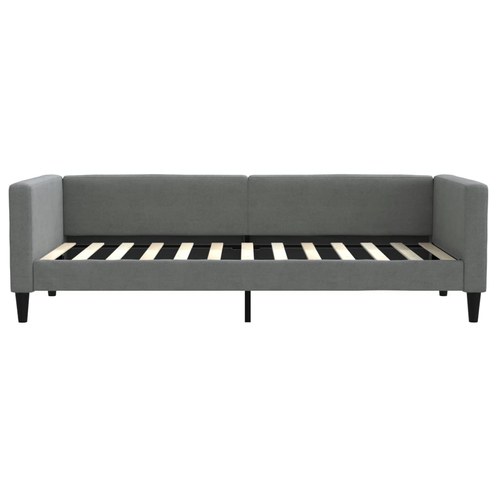 Sofá-cama com colchão 90x200 cm tecido cinzento-escuro