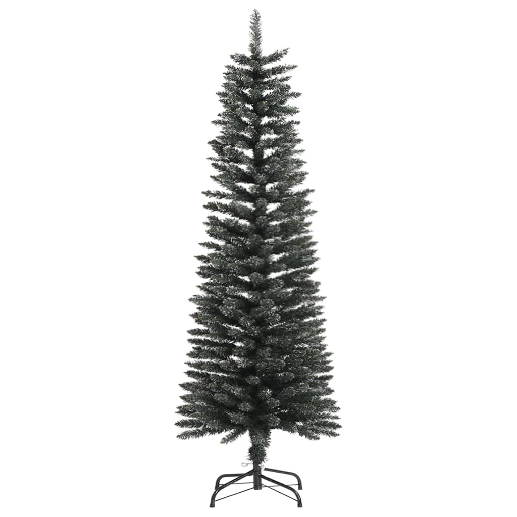 Árvore de natal artificial fina com suporte 120 cm PVC verde