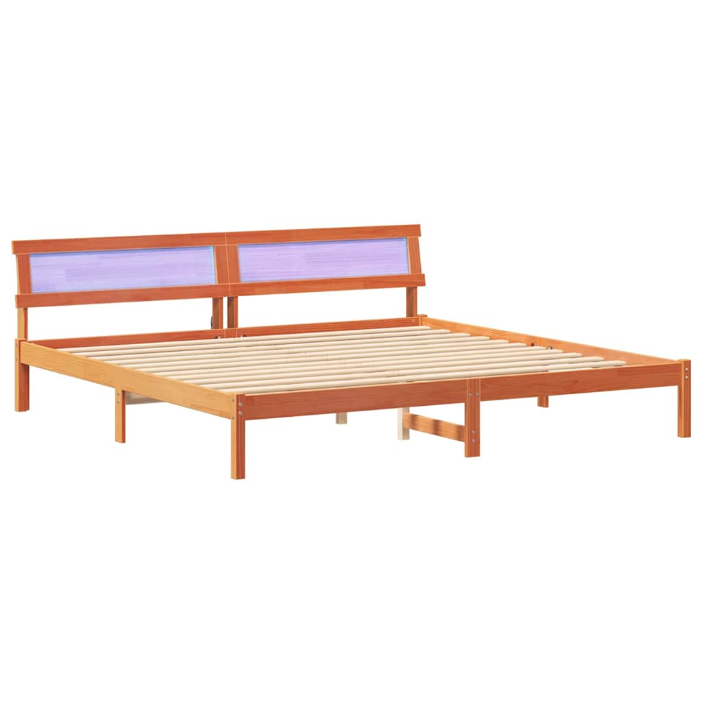 Estrutura da cama com cabeceira marrom cera 180 x 200 cm