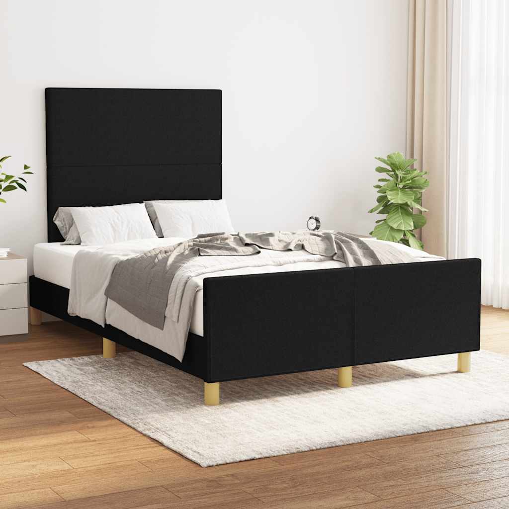 Estrutura de cama sem colchão 120x200 cm tecido preto