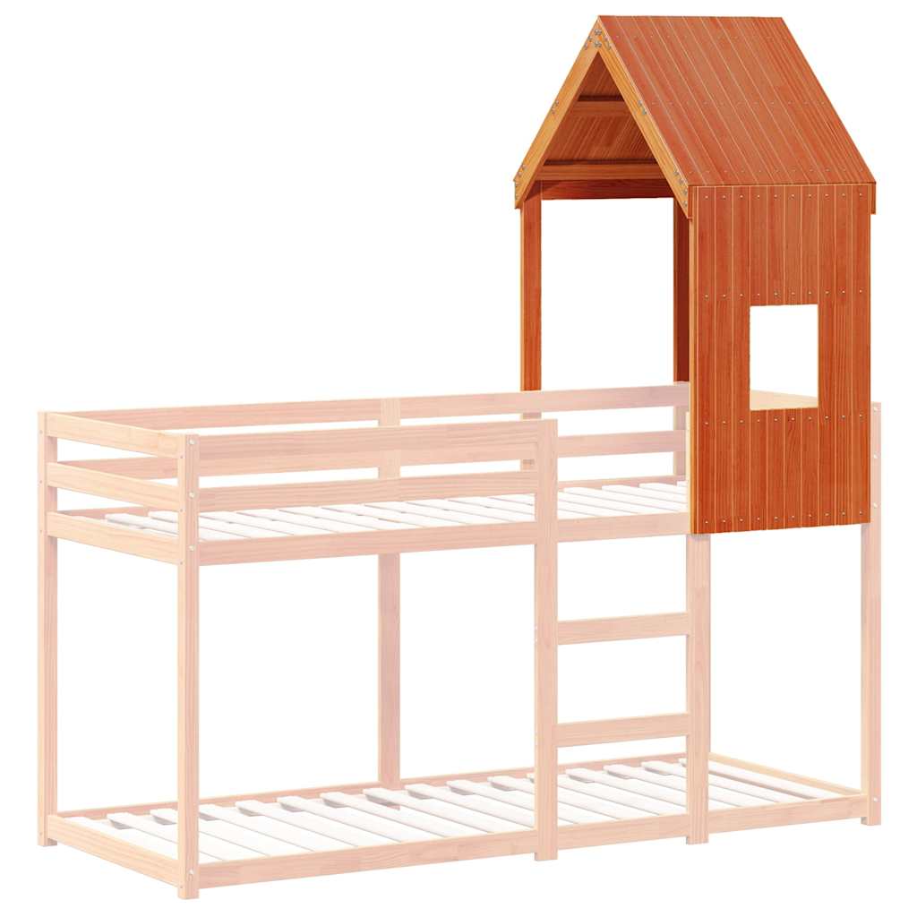 Telhado cama infantil 60x89x134,5 cm pinho maciço castanho-mel