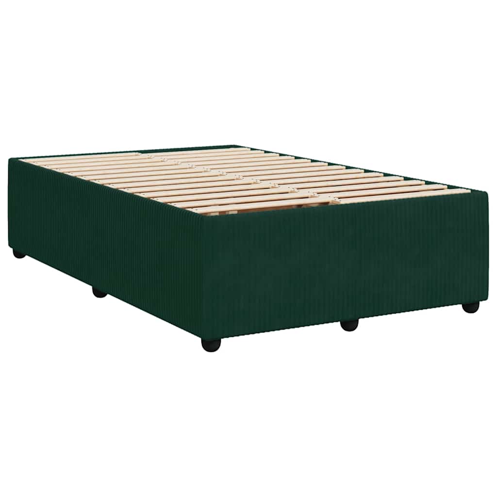 Estrutura de cama sem colchão 120x200 cm veludo verde-escuro