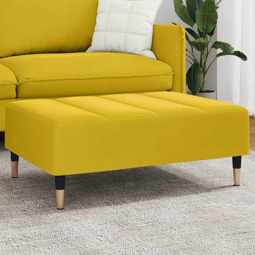 Apoio de pés 77x55x31 cm veludo amarelo