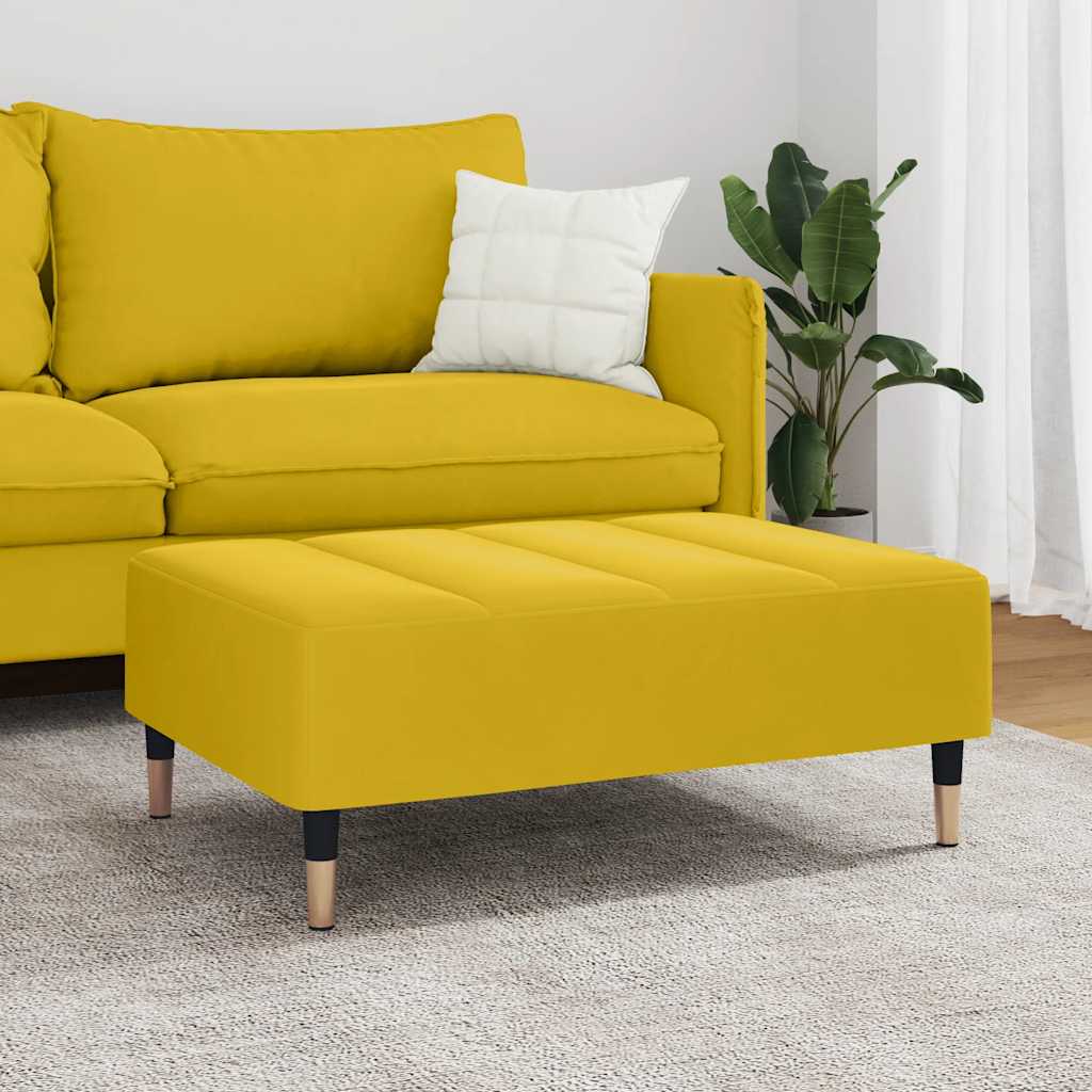 Apoio de pés 77x55x31 cm veludo amarelo