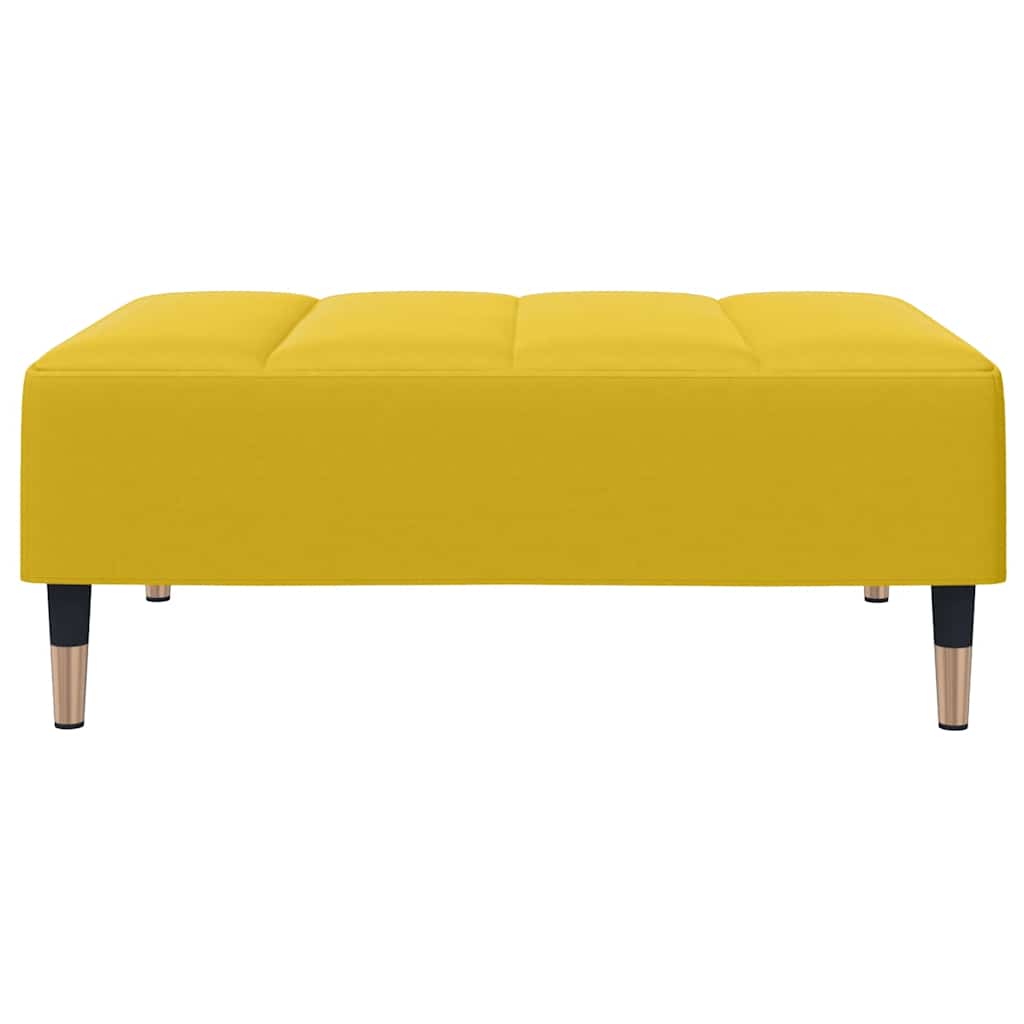 Apoio de pés 77x55x31 cm veludo amarelo