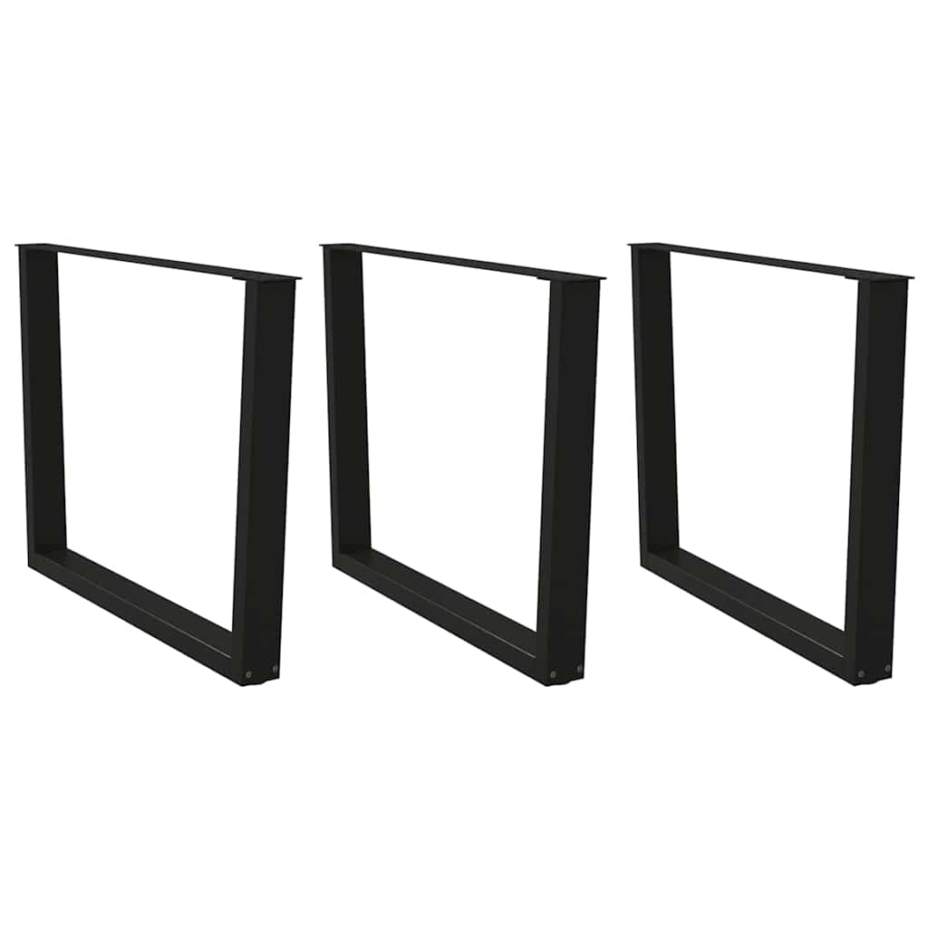 Pernas para mesa de jantar em v 3 peças, pretas, 100x(72-73,3) cm, aço