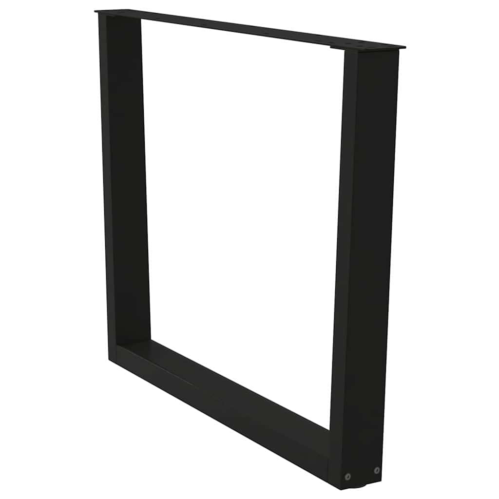 Pernas para mesa de jantar em v 3 peças, pretas, 100x(72-73,3) cm, aço