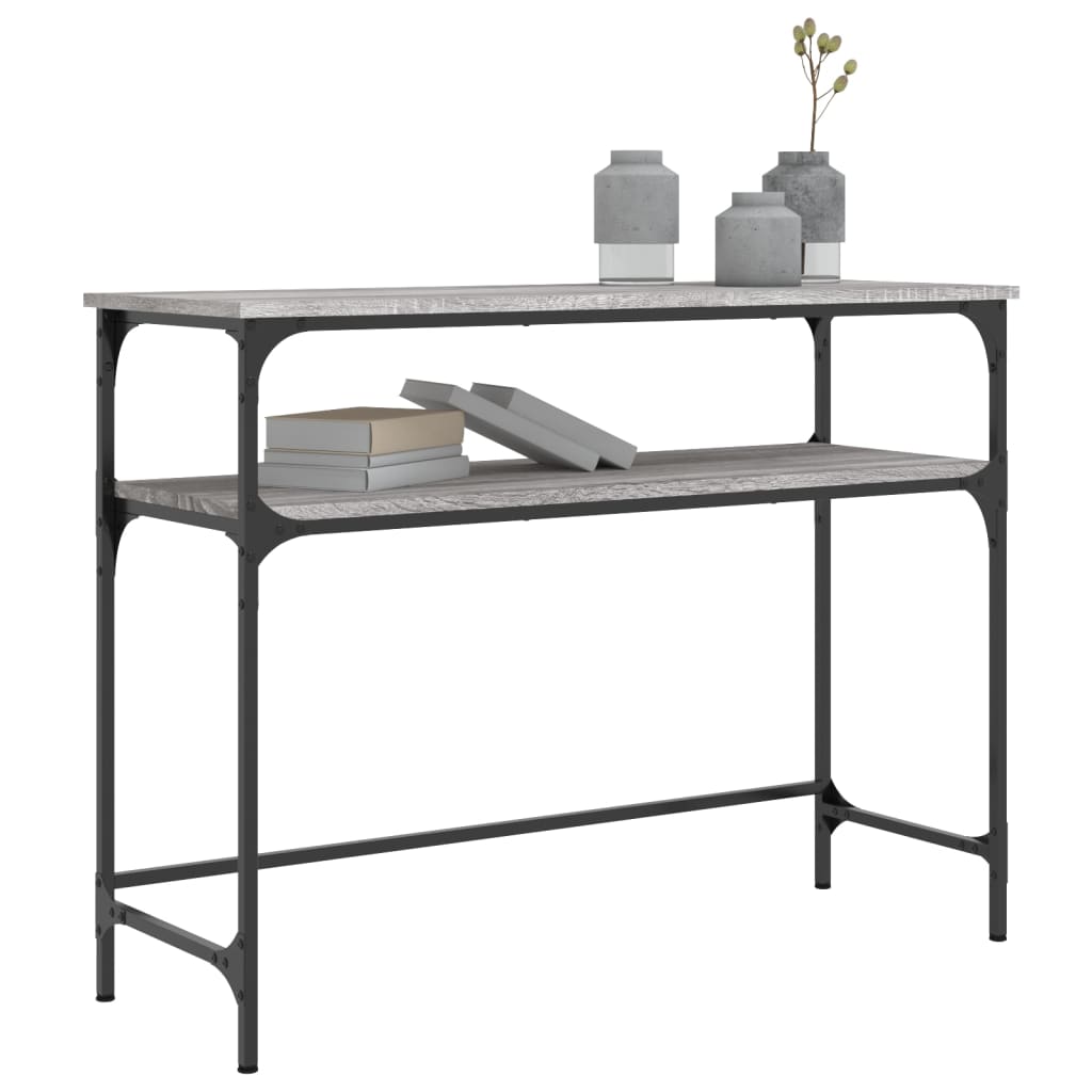 Mesa consola 100x35,5x75cm derivados de madeira cinzento sonoma