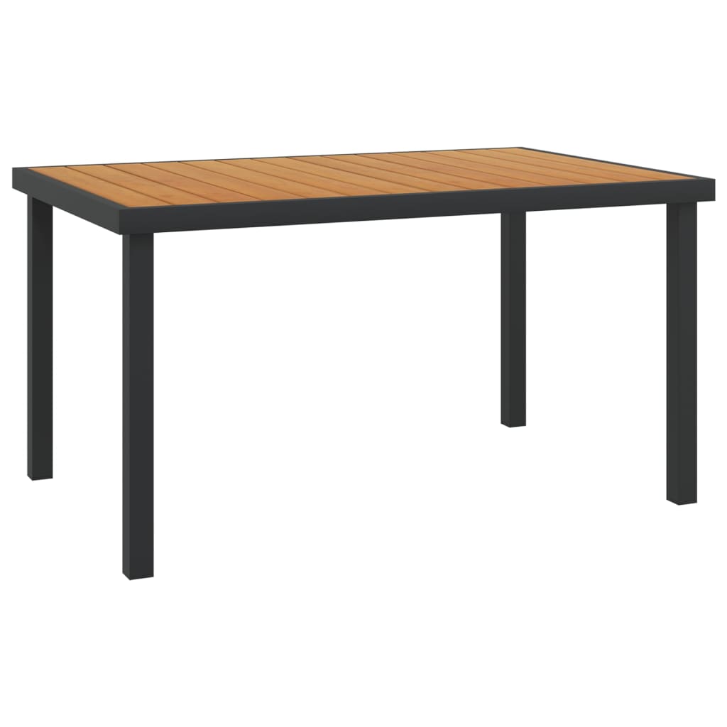 Mesa de jardim em alumínio e wpc 140x90x74 cm castanho