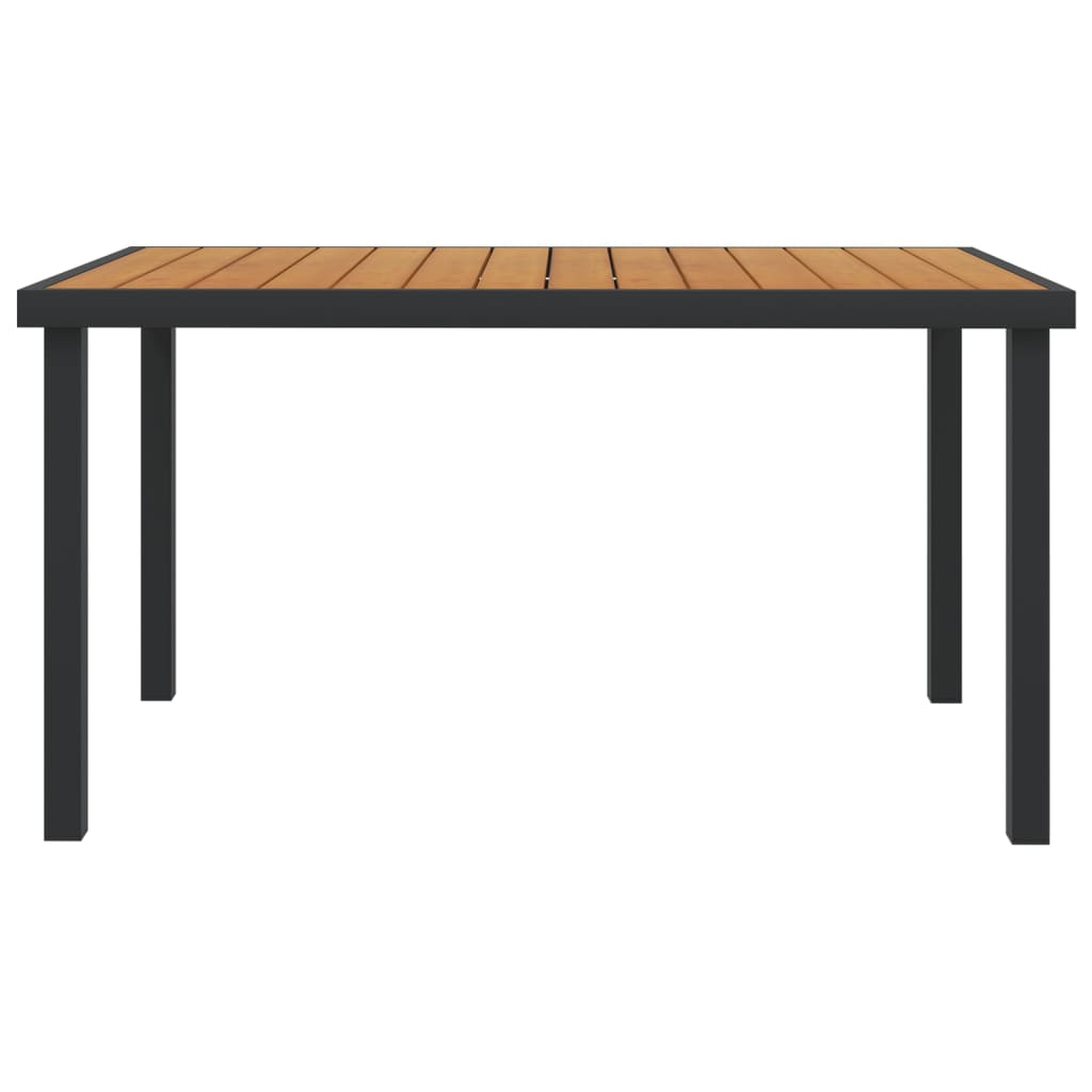 Mesa de jardim em alumínio e wpc 140x90x74 cm castanho