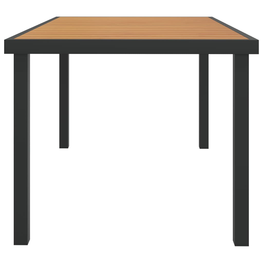 Mesa de jardim em alumínio e wpc 140x90x74 cm castanho