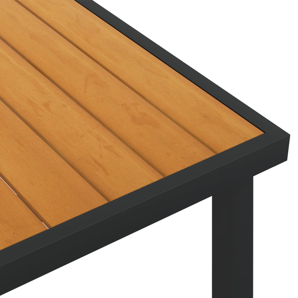 Mesa de jardim em alumínio e wpc 140x90x74 cm castanho