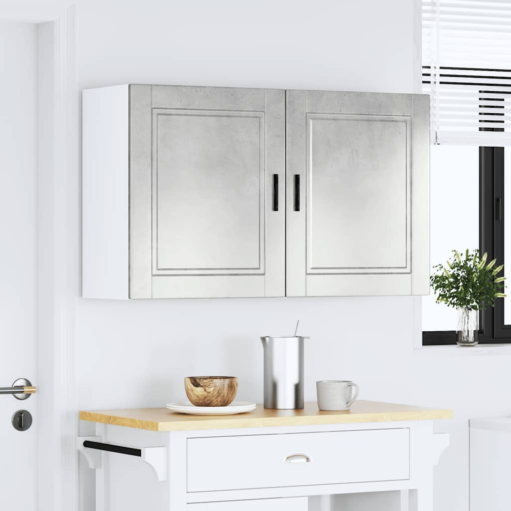 Armários parede cozinha 2 pcs porto betão cinza