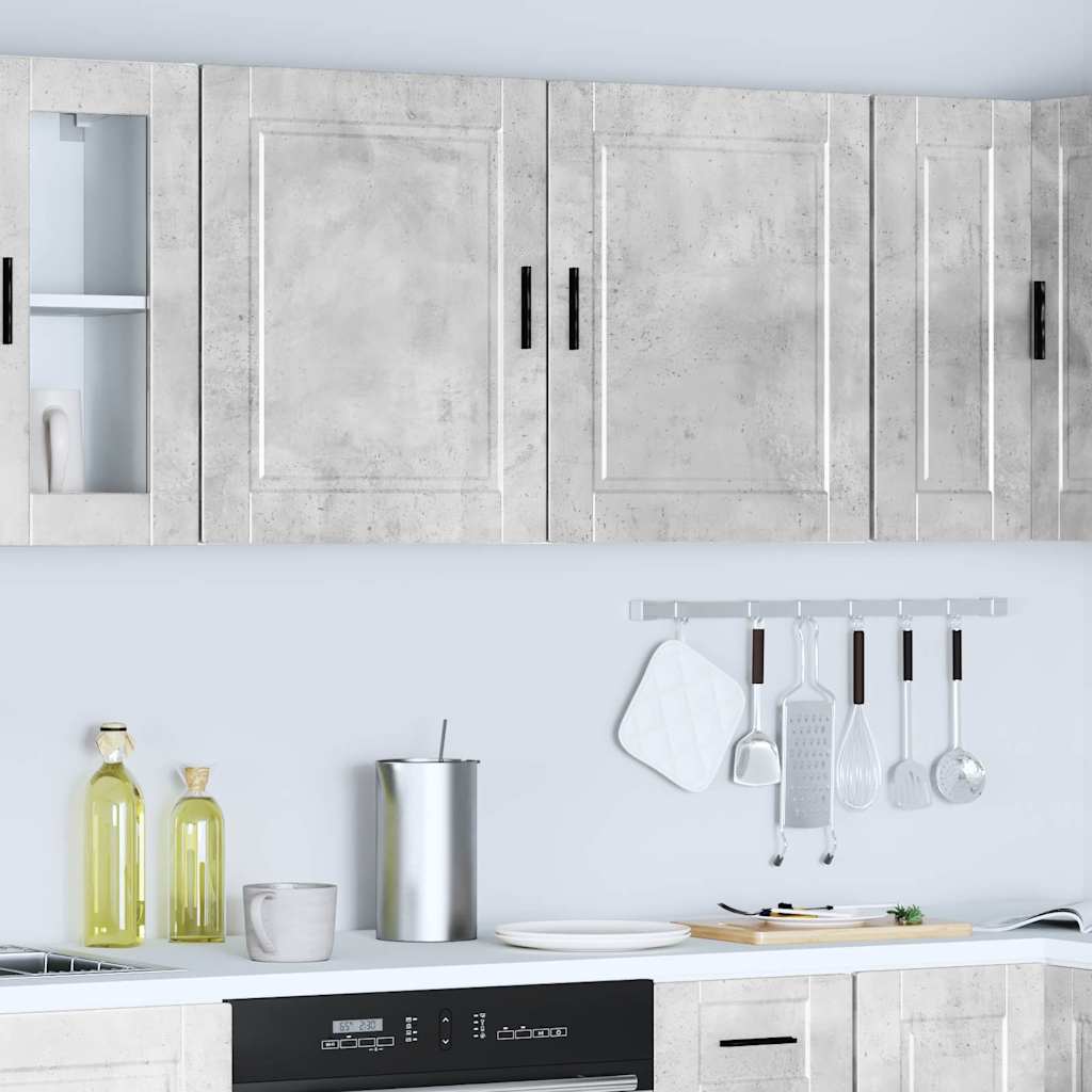 Armários parede cozinha 2 pcs porto betão cinza