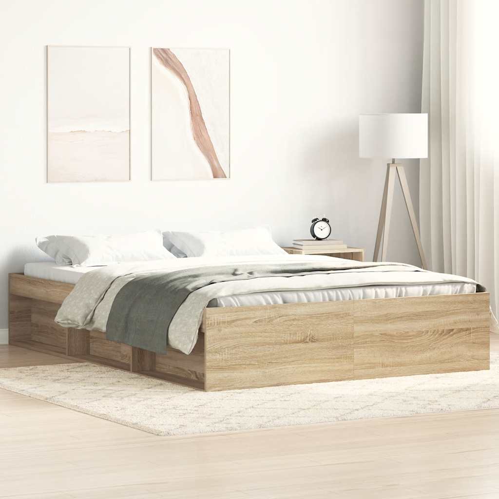 Estrutura de cama 140x190 cm carvalho sonoma