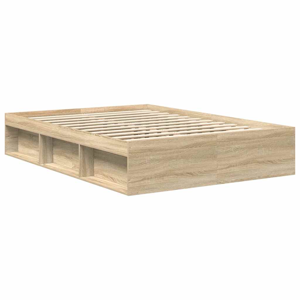Estrutura de cama 140x190 cm carvalho sonoma