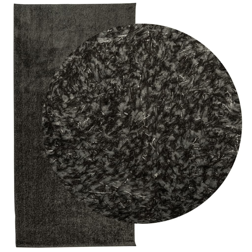 Tapete de pelo alto aspeto brilhante istan 100x200cm antracite