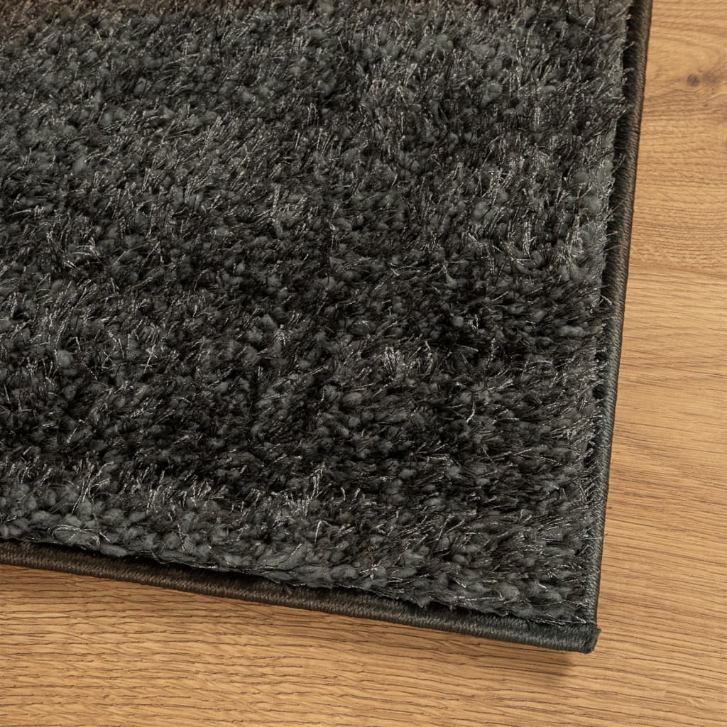 Tapete de pelo alto aspeto brilhante istan 100x200cm antracite