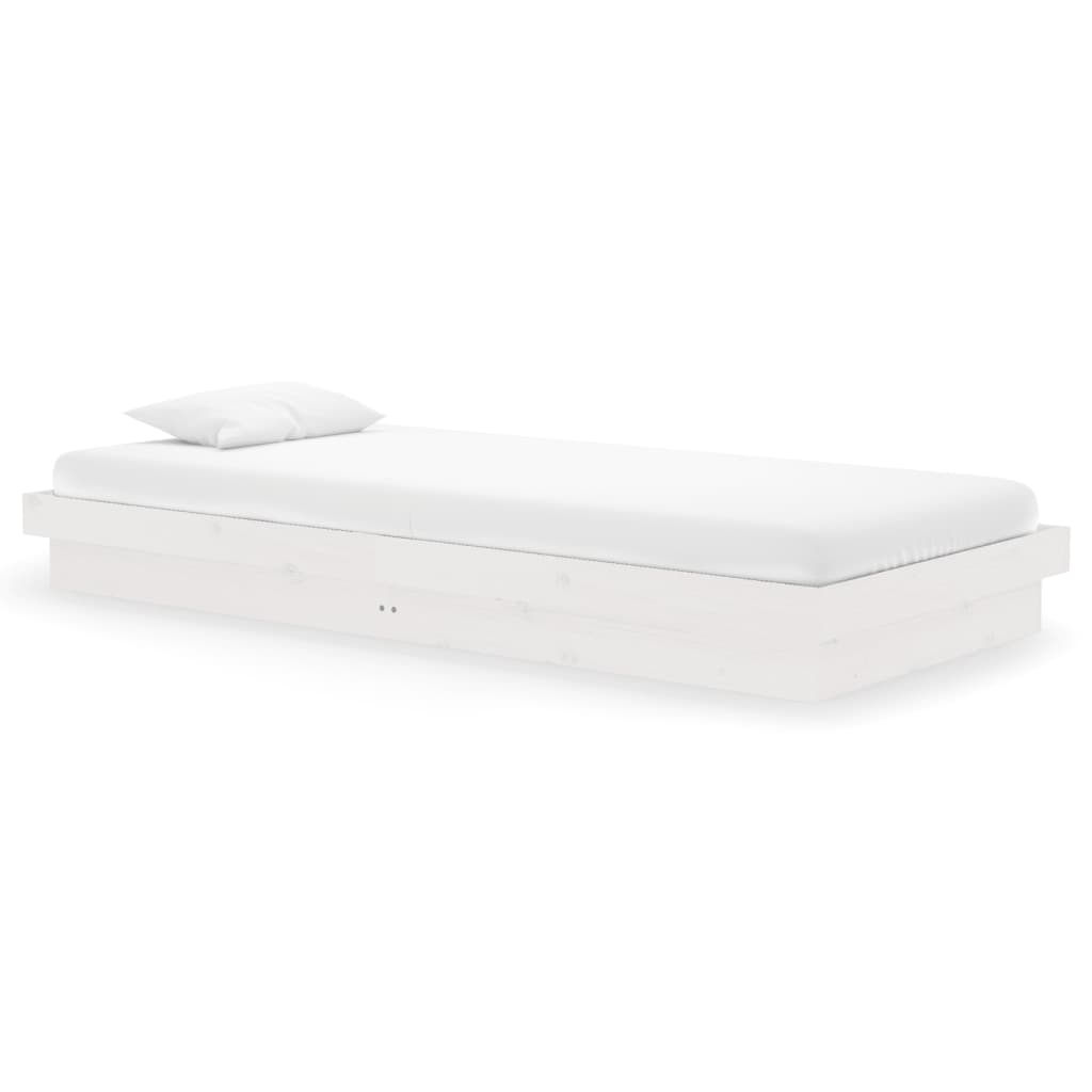Estrutura de cama 90x200 cm madeira maciça branco