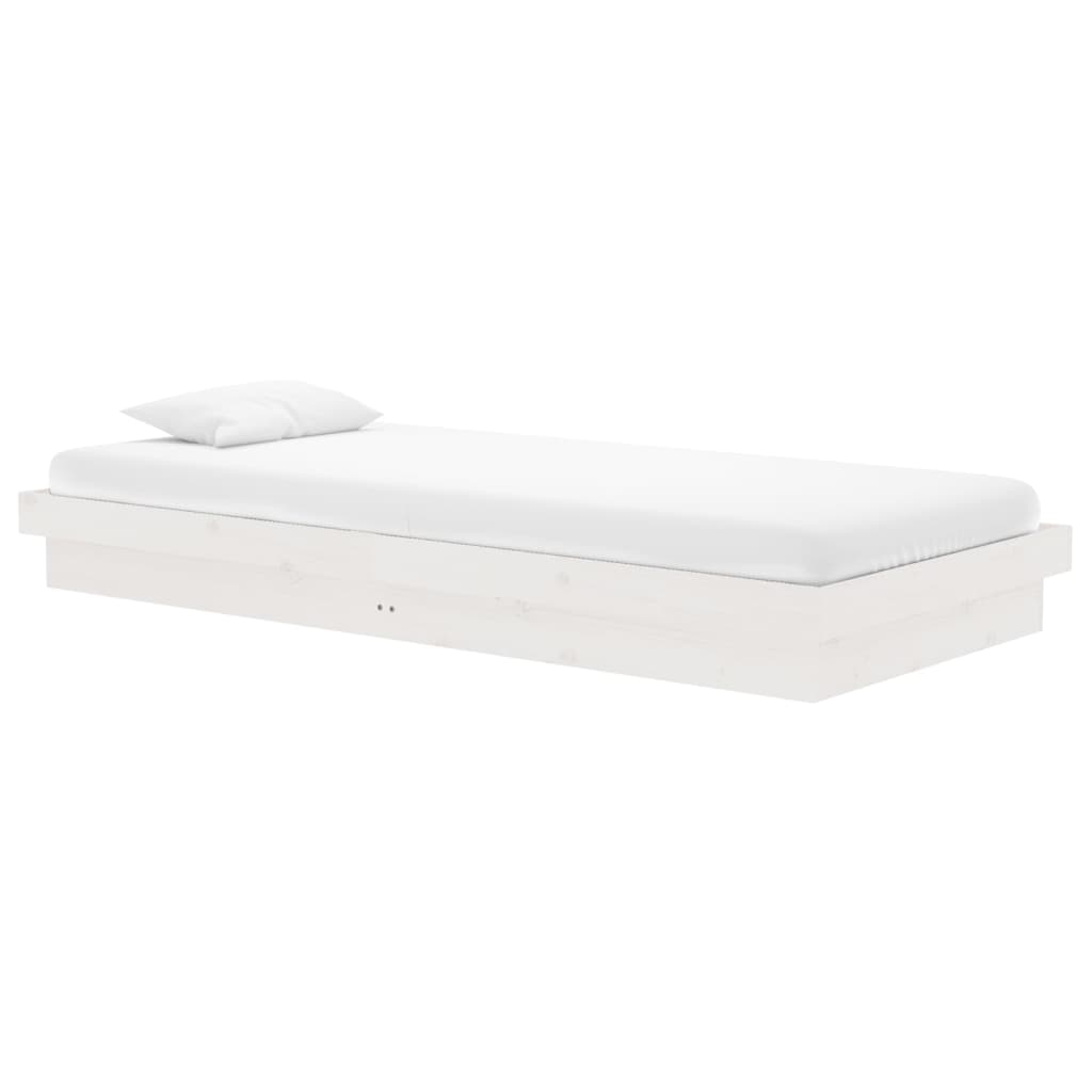 Estrutura de cama 90x200 cm madeira maciça branco