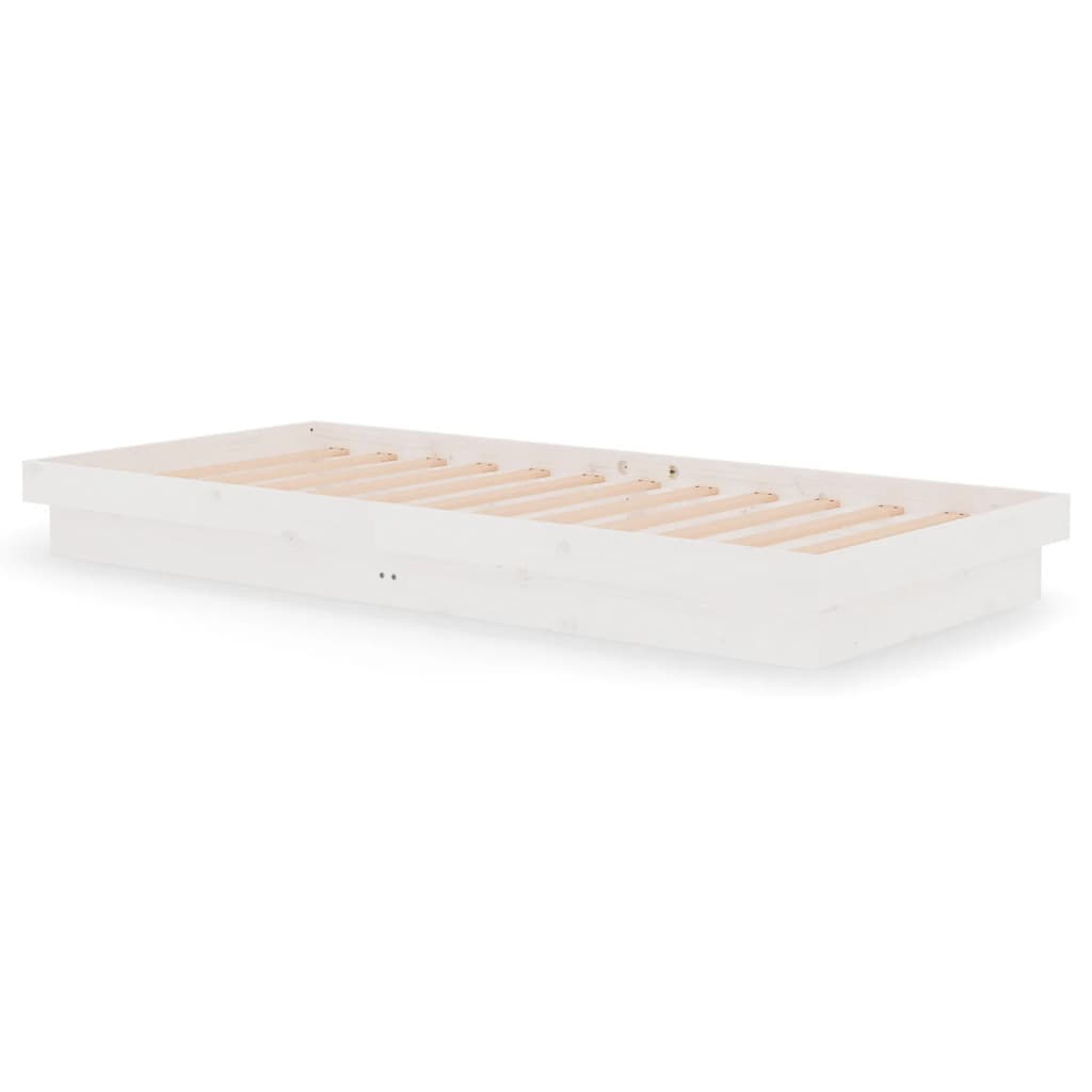 Estrutura de cama 90x200 cm madeira maciça branco