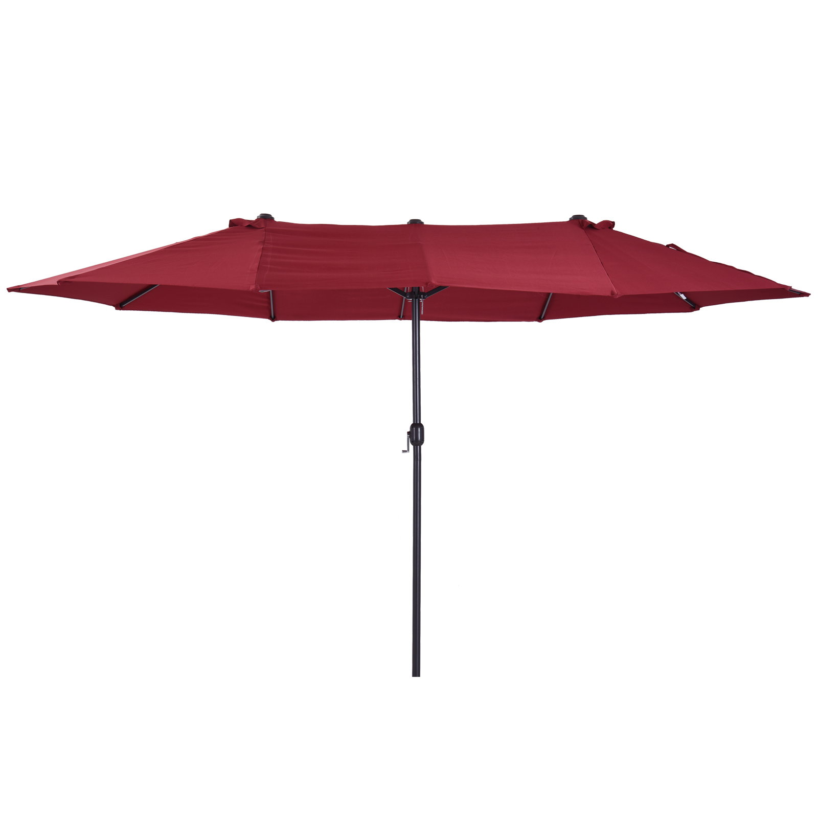 Chapéu de Sol Duplo 4,55x2,68x2,38 m Chapéu de Sol de Jardim com Manivela Manual Resistente à Água e com Proteção Solar UV para