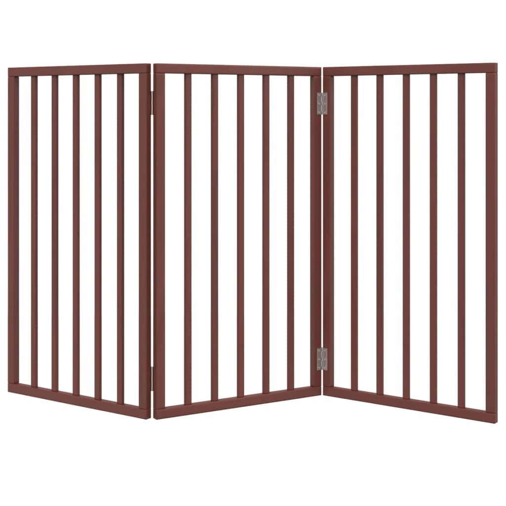 Portão para cães dobrável 3 painéis 150 cm álamo castanho