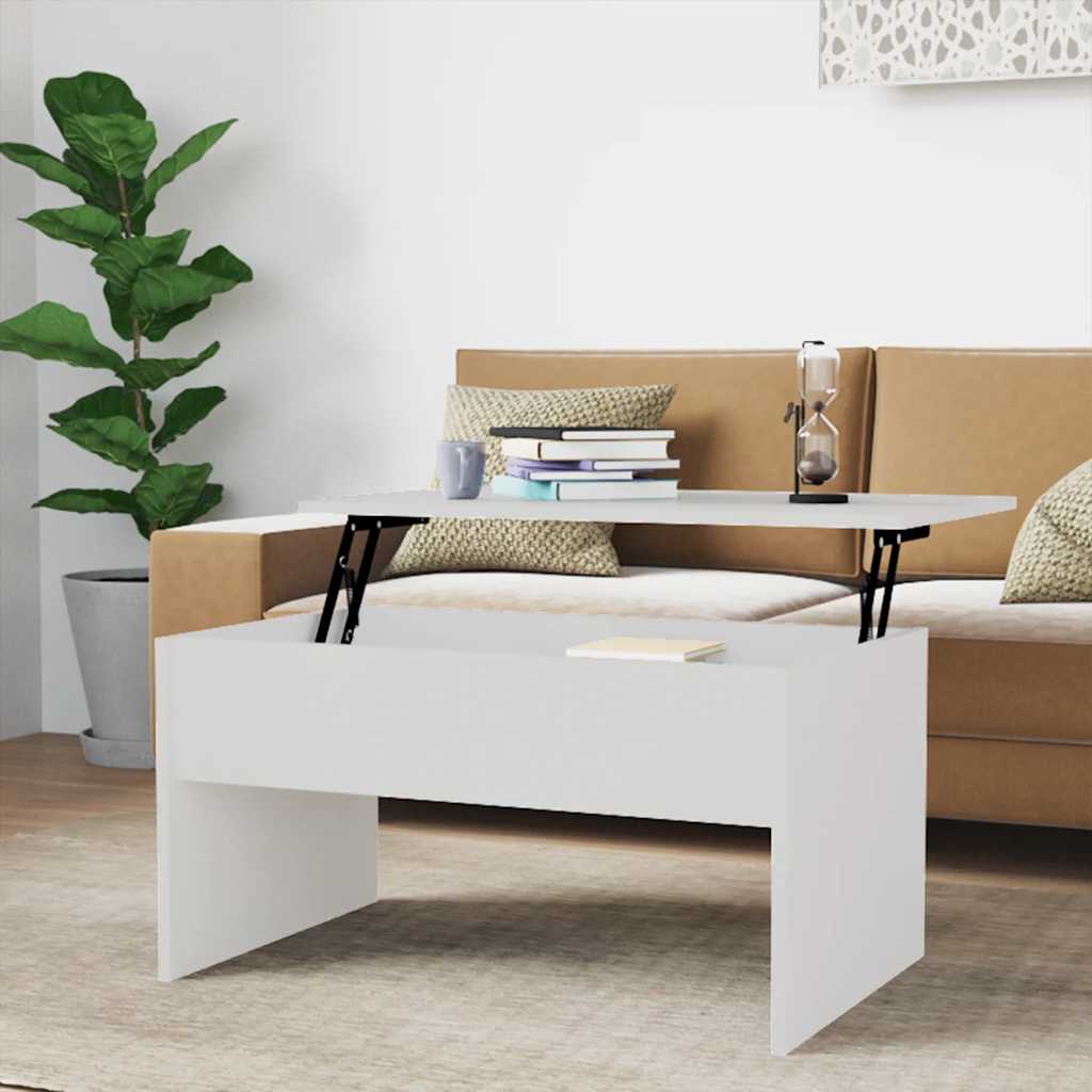 Vidaxlmesa decentro80x50,5x41,5cm madeira processada branco brilhante