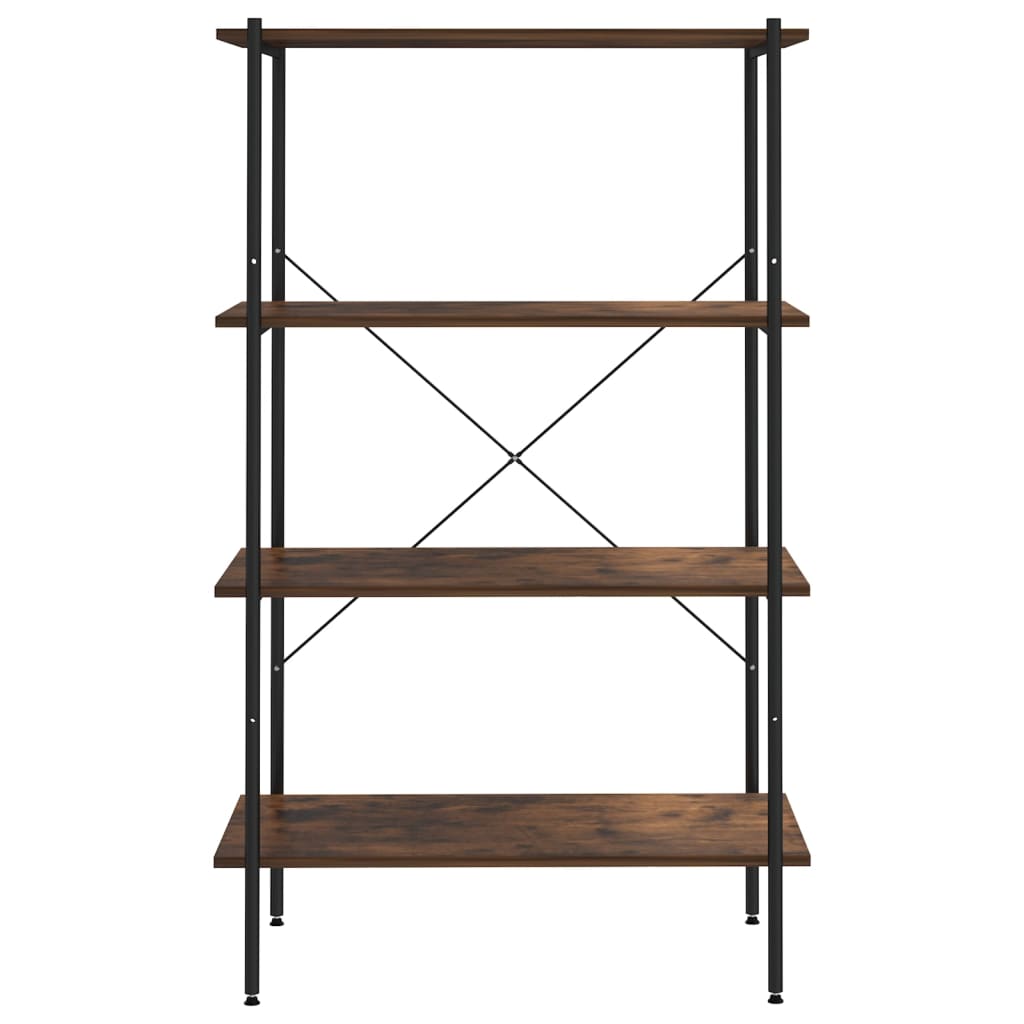 Unidade com 4 prateleiras 80x40x130 cm preto/natural