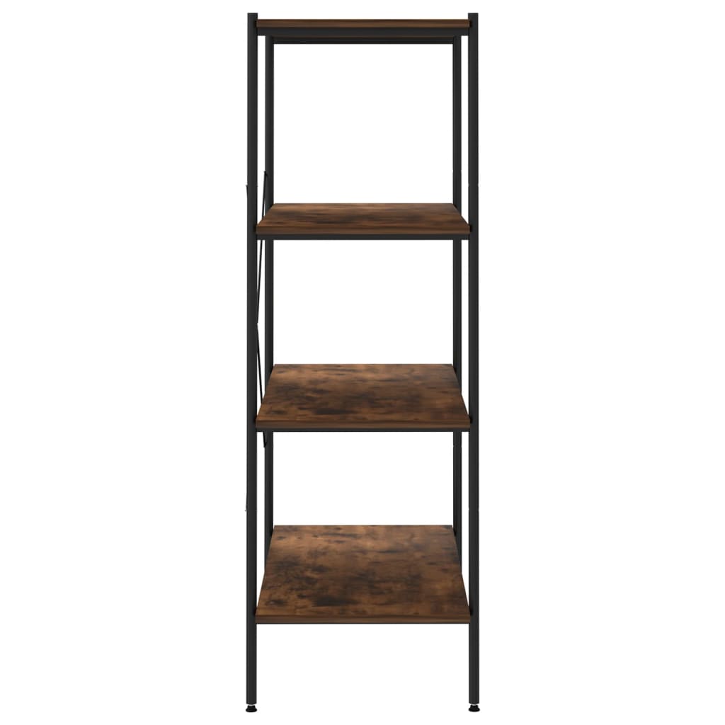 Unidade com 4 prateleiras 80x40x130 cm preto/natural