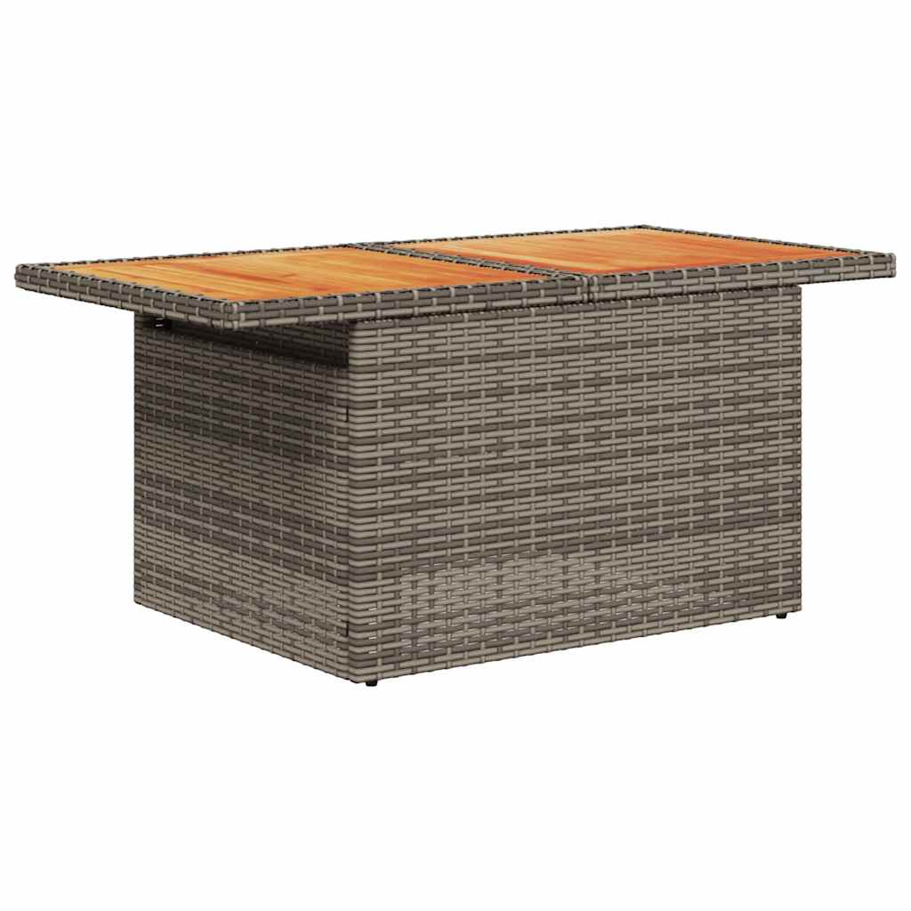 8 Pcs conjunto sofás de jardim c/ almofadões vime PE cinzento