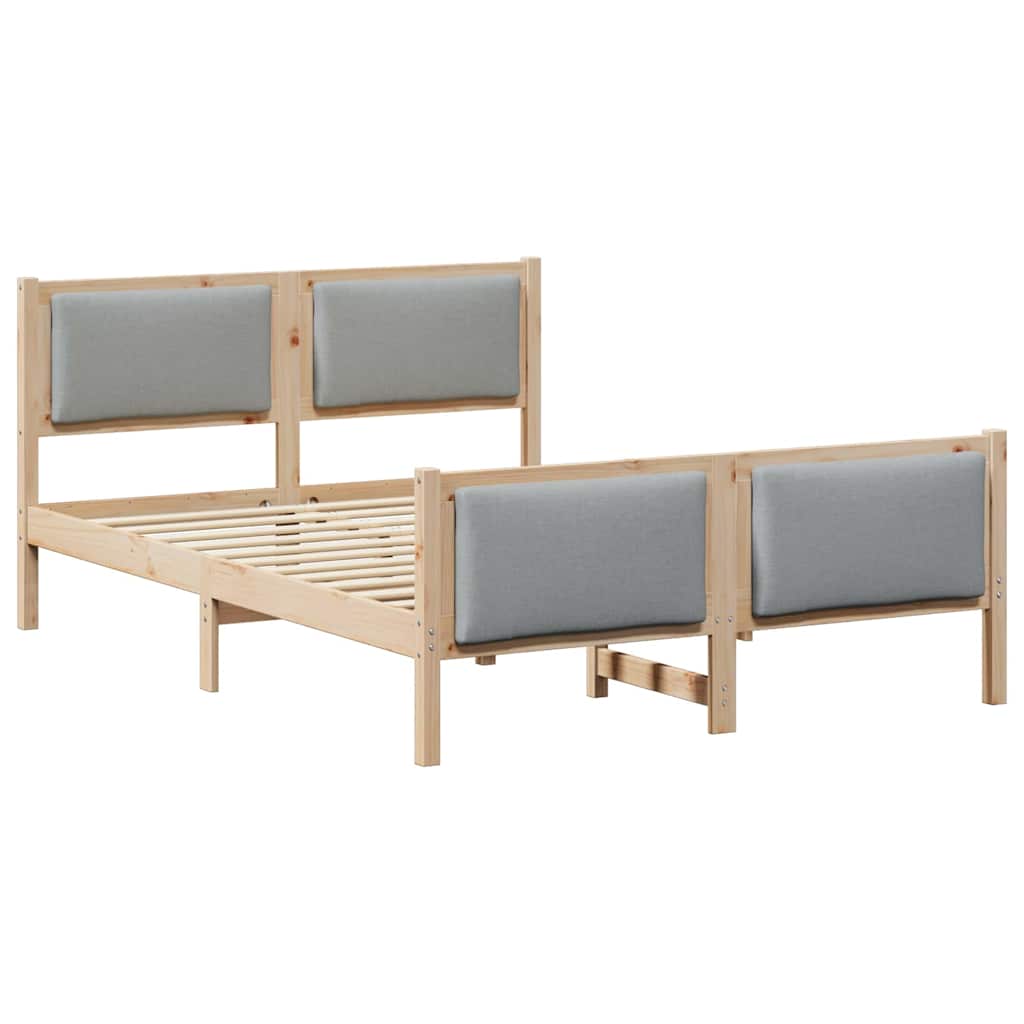 Estrutura da cama cinzento-claro 135 x 190 cm tecido